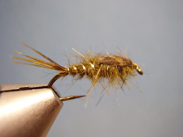Gold Olive Lièvre's Ear Nymph Taille # 8 Nouveau 6 x mouches idéal pour la truite